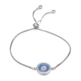 Rhinestone Evil Eye Bracelet for Women - Adjustable Charm Jewelry