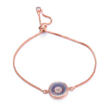 Rhinestone Evil Eye Bracelet for Women - Adjustable Charm Jewelry