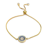 Rhinestone Evil Eye Bracelet for Women - Adjustable Charm Jewelry