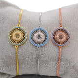 Rhinestone Evil Eye Bracelet for Women - Adjustable Charm Jewelry