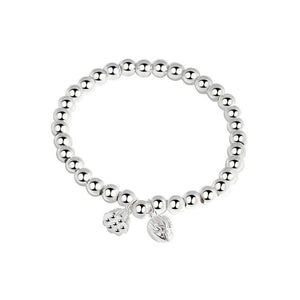 Vintage Geometric Pattern Beads Bracelet Silver