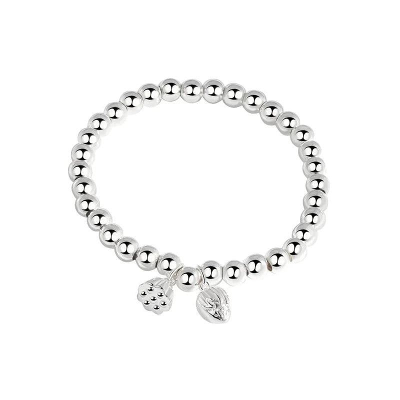 Vintage Geometric Pattern Beads Bracelet Silver