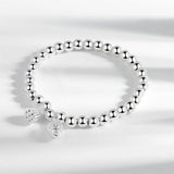 Vintage Geometric Pattern Beads Bracelet Silver