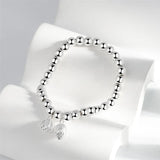 Vintage Geometric Pattern Beads Bracelet Silver