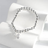 Vintage Geometric Pattern Beads Bracelet Silver
