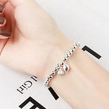 Vintage Geometric Pattern Beads Bracelet Silver