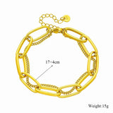 316L Stainless Steel Geometric Thick Chain Bracelet For Women