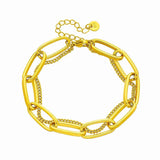 316L Stainless Steel Geometric Thick Chain Bracelet For Women