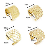 Geometric Open Cuff Bangle Bracelet Minimalist Metal Wide Boho Bracele