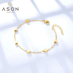 Link Chain Bracelets Stainless Steel Square Accessories for Women