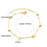 Link Chain Bracelets Stainless Steel Square Accessories for Women