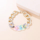 Colorful Acrylic Thick Link Chain Bracelets for Women Bohemian Resin Jewelry