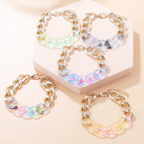 Colorful Acrylic Thick Link Chain Bracelets for Women Bohemian Resin Jewelry