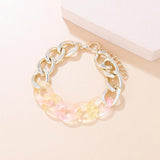 Colorful Acrylic Thick Link Chain Bracelets for Women Bohemian Resin Jewelry