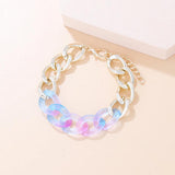 Colorful Acrylic Thick Link Chain Bracelets for Women Bohemian Resin Jewelry