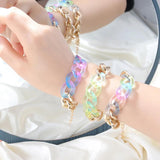 Colorful Acrylic Thick Link Chain Bracelets for Women Bohemian Resin Jewelry