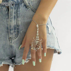 Punk Scorpion Ring Exaggerated Zircon Charm Adjust Rings
