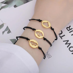 3pcs/Set Rope Hollow Heart Bracelet Stainless Steel Couple Bracelets Bangle