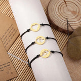 3pcs/Set Rope Hollow Heart Bracelet Stainless Steel Couple Bracelets Bangle