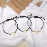 3pcs/Set Rope Hollow Heart Bracelet Stainless Steel Couple Bracelets Bangle