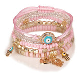 Bohemia Bracelet Hamsa Hand Devil's Eye Tassel Heart Bracelet