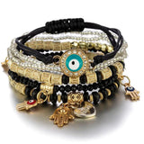 Bohemia Bracelet Hamsa Hand Devil's Eye Tassel Heart Bracelet