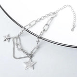 Vintage Crystal Star Charm Bracelet & Bangle Wedding Jewelry