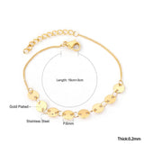 Stainless Steel Coffee Bean Chains Bracelet Extender Women Party Accessory