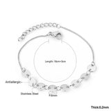 Stainless Steel Coffee Bean Chains Bracelet Extender Women Party Accessory