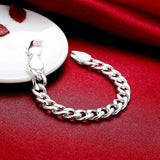 Hot Silver Plated Charm 8MM Bracelets for Women Men Wedding Jewelry