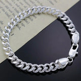 Hot Silver Plated Charm 8MM Bracelets for Women Men Wedding Jewelry