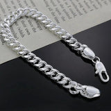 Hot Silver Plated Charm 8MM Bracelets for Women Men Wedding Jewelry