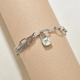 316L Stainless Steel Bohemia Ancient Lock Heart Shape Thick Chain Bracelets