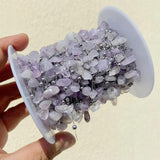 Natural Stone Stainless Steel Chain Freeform Chip Gravel Quartz Agates Stone
