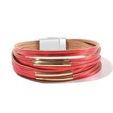 4 Styles Charm Bracelet for Women Teen Girl Multilayer Wide Leather Wrap