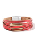 4 Styles Charm Bracelet for Women Teen Girl Multilayer Wide Leather Wrap