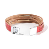 4 Styles Charm Bracelet for Women Teen Girl Multilayer Wide Leather Wrap