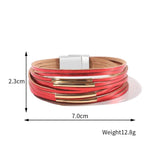 4 Styles Charm Bracelet for Women Teen Girl Multilayer Wide Leather Wrap