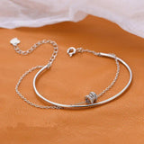 Double Layer Chain Zircon Bead Bracelet Wedding Jewelry