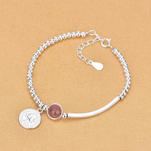 Silver Crystal Round Bead Bracelet & Bangle Wedding Jewelry