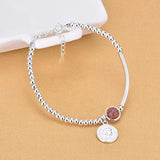 Silver Crystal Round Bead Bracelet & Bangle Wedding Jewelry