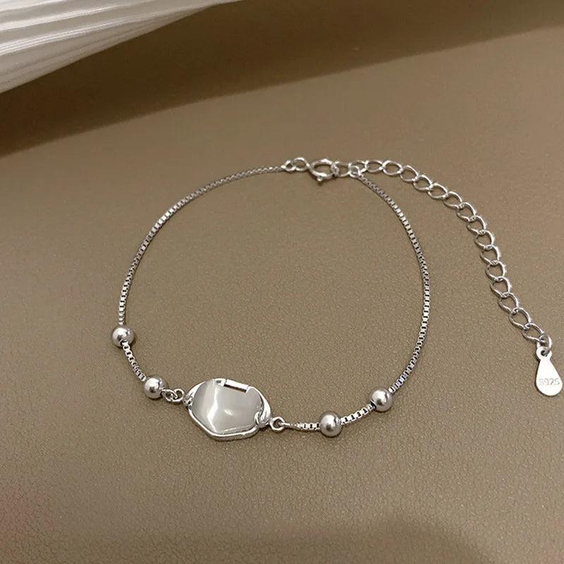 Silver Heart-Shaped Lock Bracelet INS Style Women Summer Light Bracelet