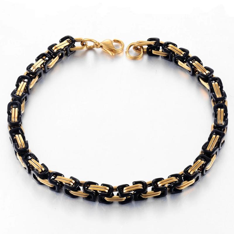 Men's Stainless Steel Byzantine Bracelet Width 5mm/8mm Length
