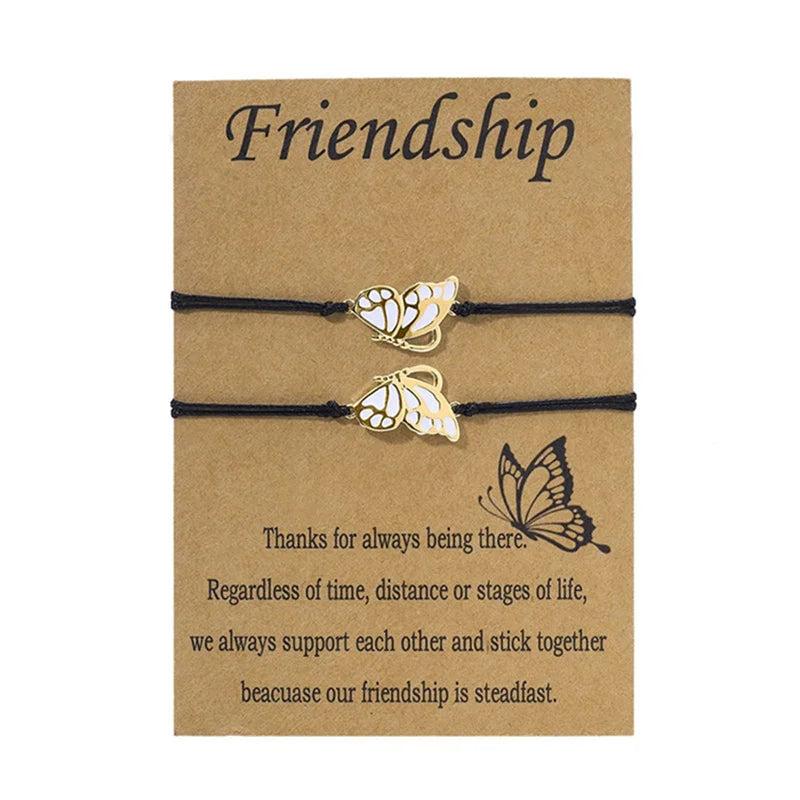 Couples Butterfly Bracelets Matching Adjustable Jewelry