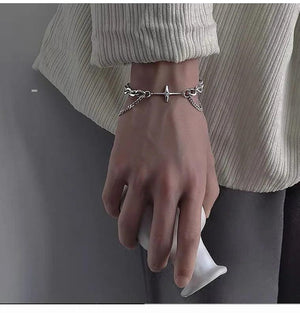 French Vintage Titanium Steel Couple Bracelet