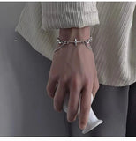 French Vintage Titanium Steel Couple Bracelet