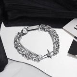 French Vintage Titanium Steel Couple Bracelet