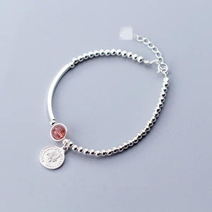 Crystal Ball Coin Charm Bracelet&Bangle for Women Wedding