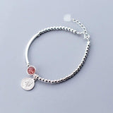 Crystal Ball Coin Charm Bracelet&Bangle for Women Wedding