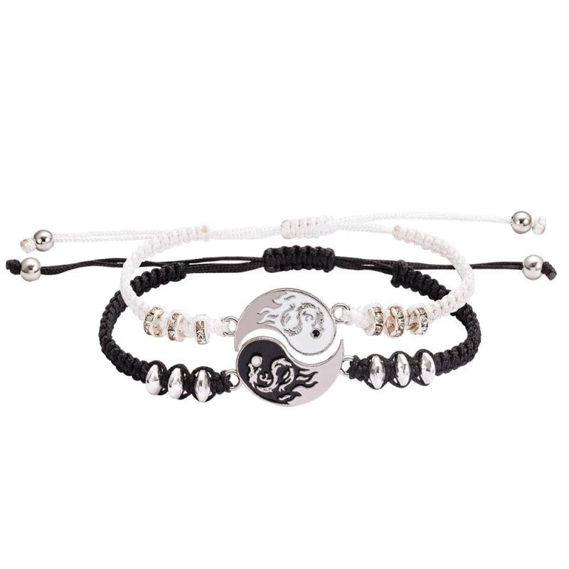 Dragon Tai Chi Gossip Braided Bracelets Yin Yang Couple Jewelry
